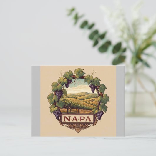 Druiven wijngaard Napa Valley Souvenir Briefkaart (Staand voorkant)