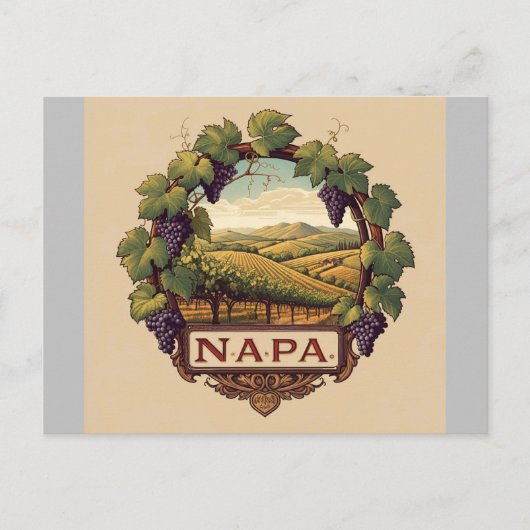 Druiven wijngaard Napa Valley Souvenir Briefkaart (Voorkant)