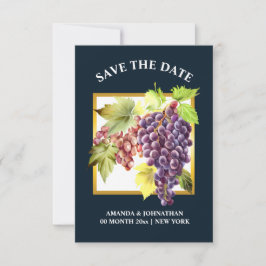 Druiven wijngaard wijnmakerij blauw groen gouden w save the date