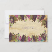 Druiven Wijnstok Landelijke Papieren Achtergrond RSVP Kaartje (Voorkant)