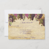 Druiven Wijnstok Landelijke Papieren Achtergrond RSVP Kaartje (Achterkant)