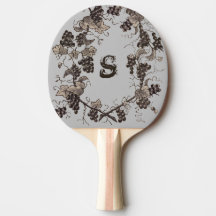 druiven wijnstokken etsen zwart wit monogram