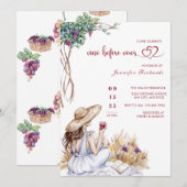 Druiven | Winnerij | Moderne Waterverf Vrijgezelle Kaart (Voorkant / Achterkant)