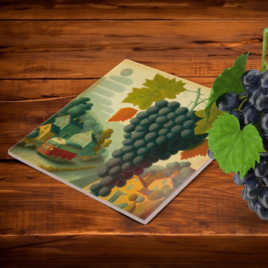 Druiven zijn belangrijk voor het dorp tegeltje