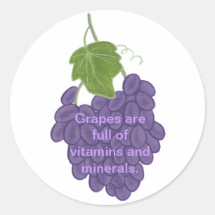 Druiven zitten vol met vitamines en mineralen Stic Ronde Sticker