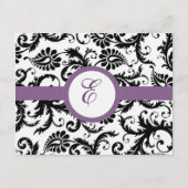 Druivenafwerking Zwart Damask Gift Registry Bruilo Informatiekaartje (Achterkant)