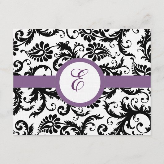 Druivenafwerking Zwart Damask Gift Registry Bruilo Informatiekaartje (Achterkant)