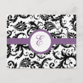 Druivenafwerking Zwart Damask Gift Registry Bruilo Informatiekaartje (Achterkant)