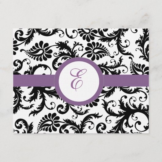Druivenafwerking Zwart Damask Gift Registry Bruilo Informatiekaartje (Achterkant)