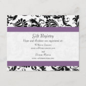 Druivenafwerking Zwart Damask Gift Registry Bruilo Informatiekaartje (Voorkant)