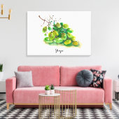 Druivenaquarel schilderen. canvas afdruk (Insitu (Woonkamer))