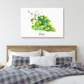 Druivenaquarel schilderen. canvas afdruk (Insitu (Slaapkamer))