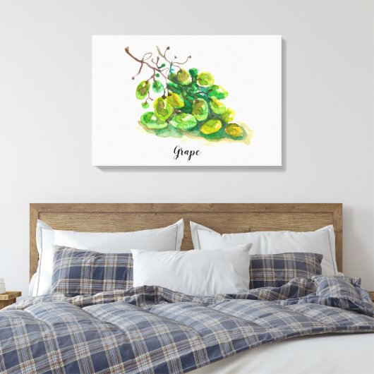 Druivenaquarel schilderen. canvas afdruk (Insitu (Slaapkamer))
