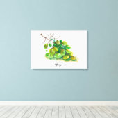 Druivenaquarel schilderen. canvas afdruk (Insitu (Houten vloer))