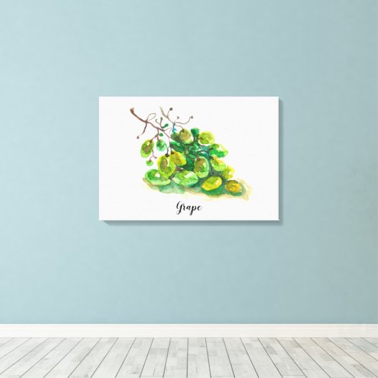 Druivenaquarel schilderen. canvas afdruk (Insitu (Houten vloer))