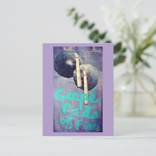 Druivenballen van Fire Collage Briefkaart (Staand voorkant)