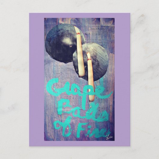 Druivenballen van Fire Collage Briefkaart (Voorkant)