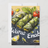 Druivenblad Goodness: Authentic Wara2 Enab Dawali Kaart (Voorkant)