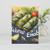 Druivenblad Goodness: Authentic Wara2 Enab Dawali Kaart (Staand voorkant)