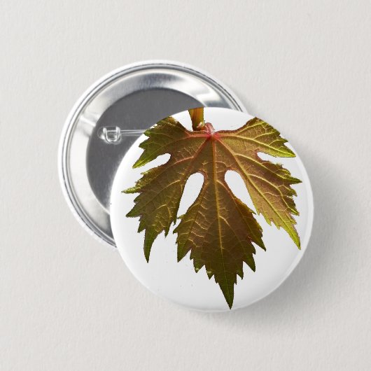 Druivenblad Ronde Button 5,7 Cm (Voorkant /achterkant)
