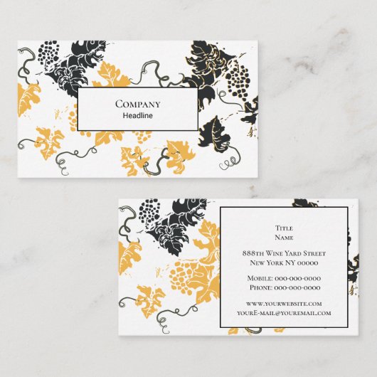 Druivenbladeren Visitekaartje (Voorkant / Achterkant)