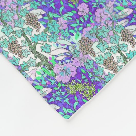 Druivenbloemen  floreel elegant fleece deken (Hoek)