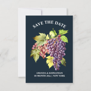 Druivenbos rode wijngaard bruiloft blauw save the date