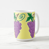 Druivenbunch op Bleek geel Koffiemok (Voorkant rechts)