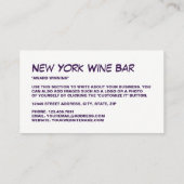 DruivenBunch, wijnstaaf, wijnmoer Visitekaartje (Achterkant)