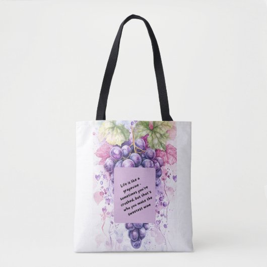 Druivencitaat Canvas tas – Vers & Inspirerend (Voorkant)