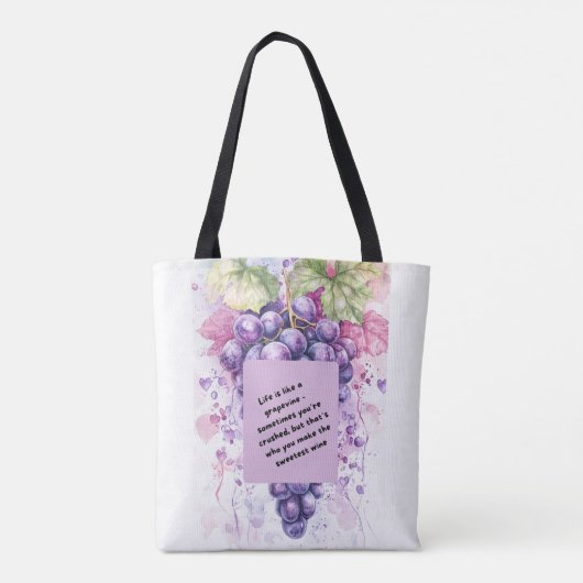 Druivencitaat Canvas tas – Vers & Inspirerend (Achterkant)
