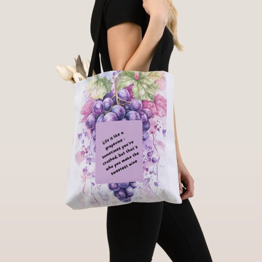 Druivencitaat Canvas tas – Vers & Inspirerend (Dichtbij)