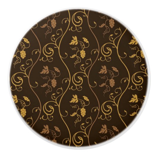 Druivendecor Keramische Knop (Voorkant)