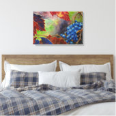 Druivendruiven Vallen Bladeren Wijngaard Waterverf Canvas Afdruk (Insitu (Slaapkamer))