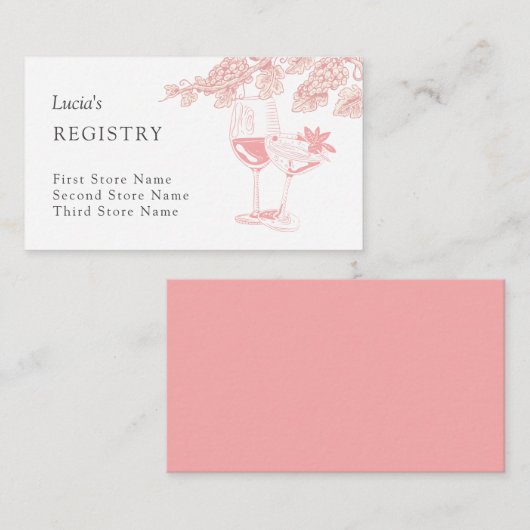 Druivenfruit Champagne Retro Bruiloft Gastenslijst Informatiekaartje (Voorkant / Achterkant)