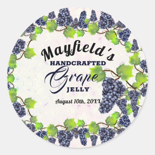 Druivenfruitconserven | Jam Jar Label (Voorkant)