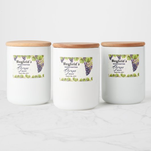 Druivenfruitconserven | Jam Jar Label Voedselcontainer Etiket (Flessen)