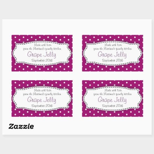 Druivengelei/jam paarse voedseletiket sticker (Vel)