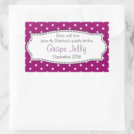 Druivengelei/jam paarse voedseletiket sticker (Tas)