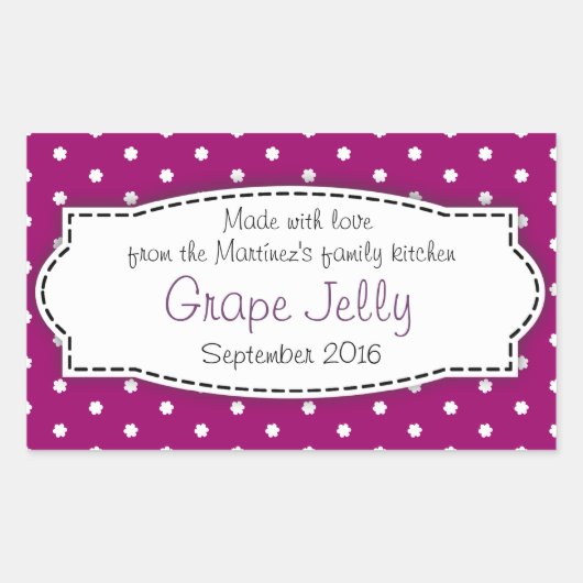 Druivengelei/jam paarse voedseletiket sticker (Voorkant)