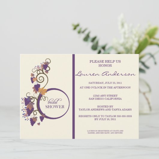 Druivenhondenbridal — Uitnodiging (Staand voorkant)