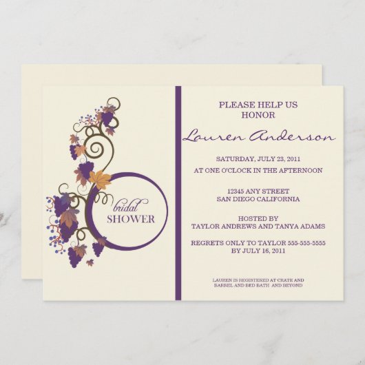 Druivenhondenbridal — Uitnodiging (Voorkant / Achterkant)