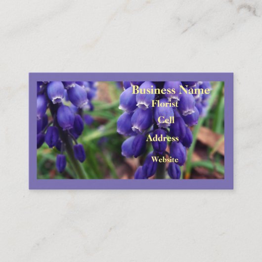 Druivenhyacint bloemist visitekaartje (Voorkant)
