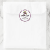Druivenjam inmaaklabel met geruit ontwerp ronde sticker (Tas)
