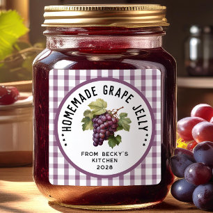 Druivenjam met geruit patroon vierkante sticker