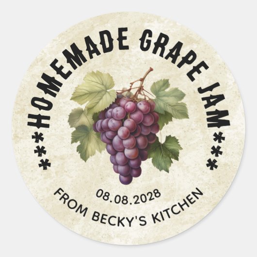 Druivenjam Voor Zelfgemaakte Inblikken Labels (Voorkant)