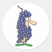 Druivenkostuum Ronde Sticker (Voorkant)