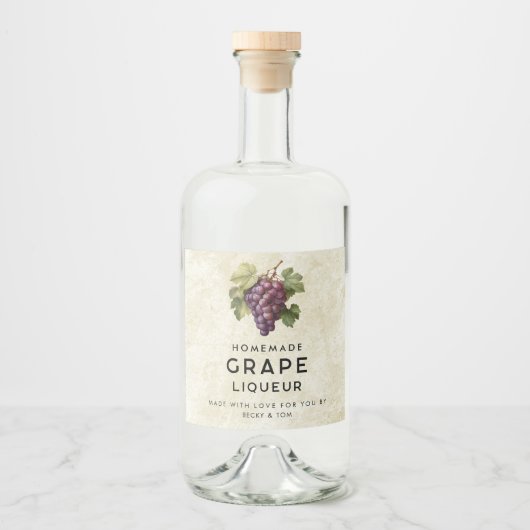 druivenlikeur zelfgemaakt recept likeurfles etiket (Voorkant)