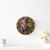 Druivenminnende kabouter oogst fantasie ronde klok (Huis)