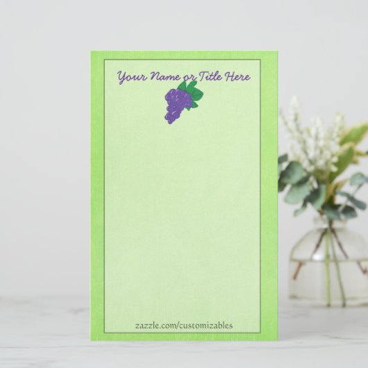 Druivenpapier Briefpapier (Staand voorkant)